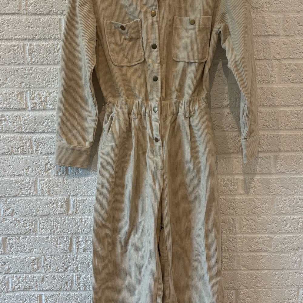 12th Tribe Tan Corduroy Jumpsuit